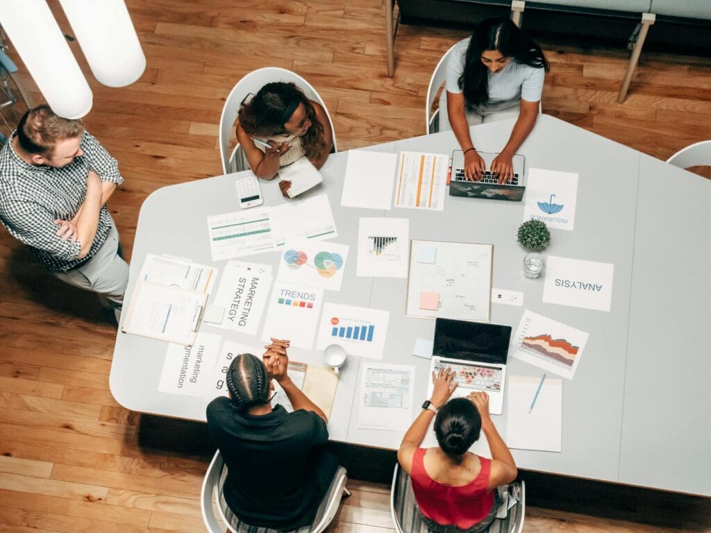Team around the conference table.